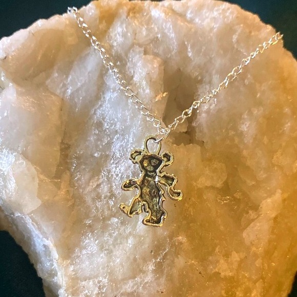Sterling Silver Grateful Dead Dancing Bear Charm Pendant 18in Chain Necklace-New - Picture 4 of 6